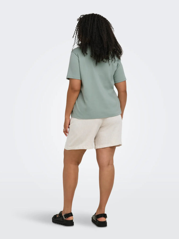 Ecru Short Linnenlook