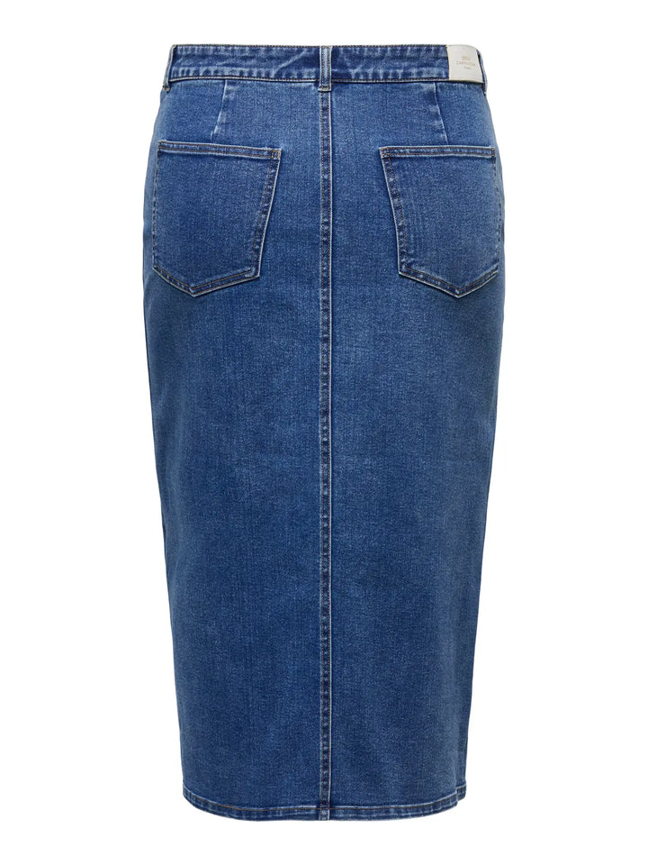 Denim Kokerrok Met Split