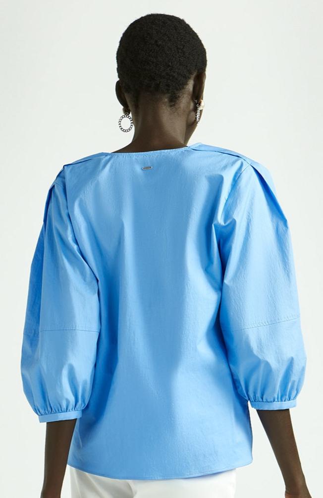 luchtige blouse in cornflower blue