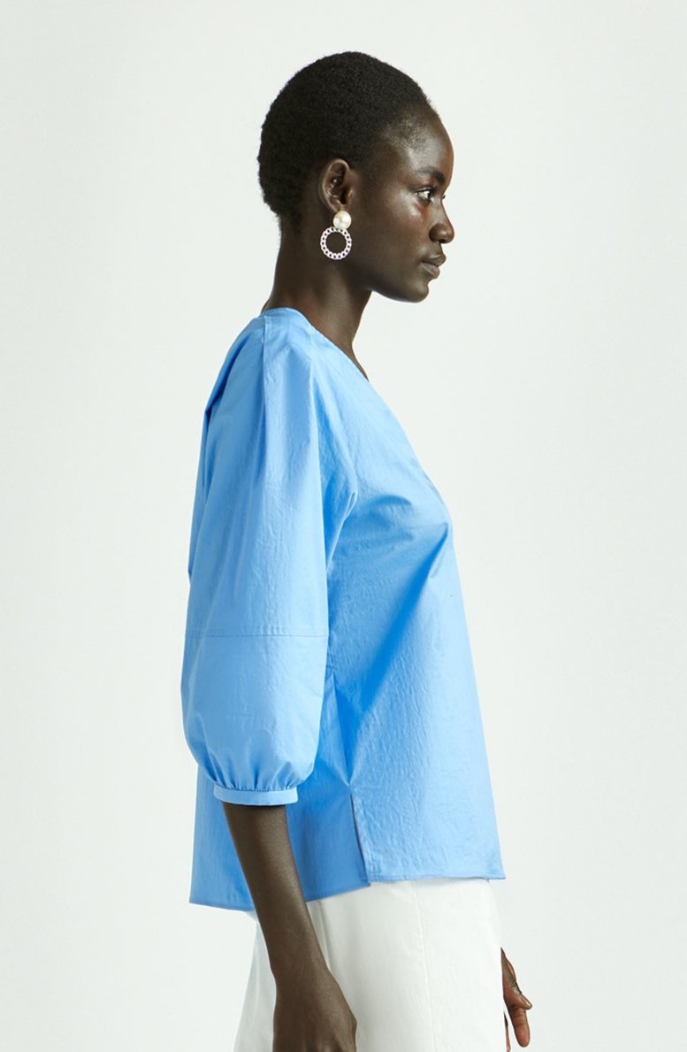 luchtige blouse in cornflower blue