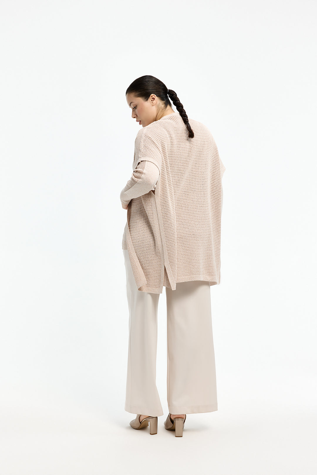 Pull met glitter - poederroze