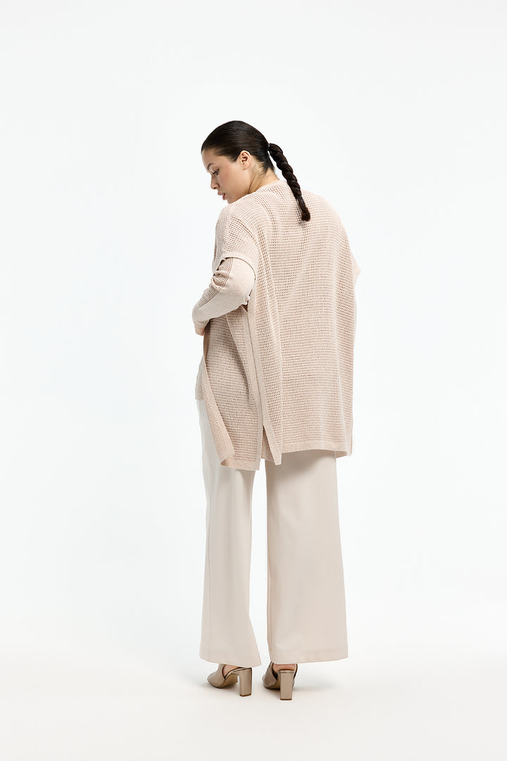 Pull met glitter - poederroze