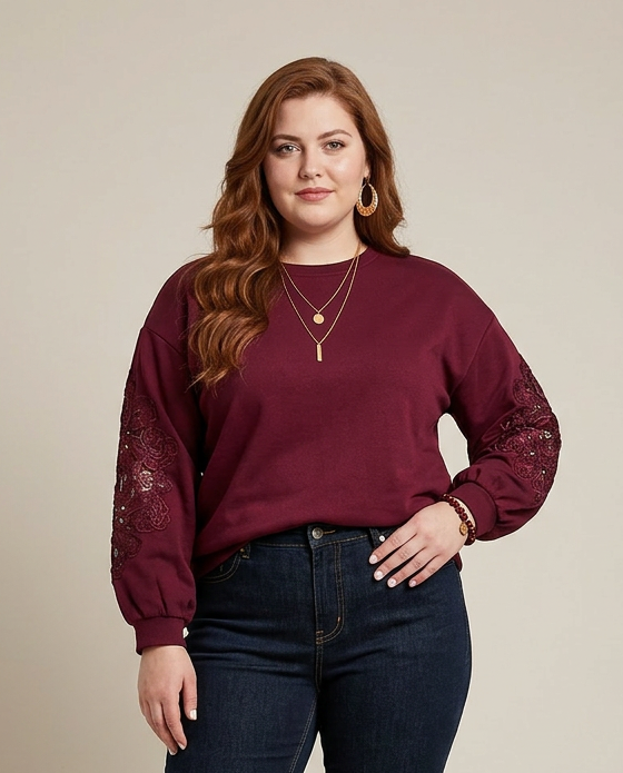Sweater met Kantdetails