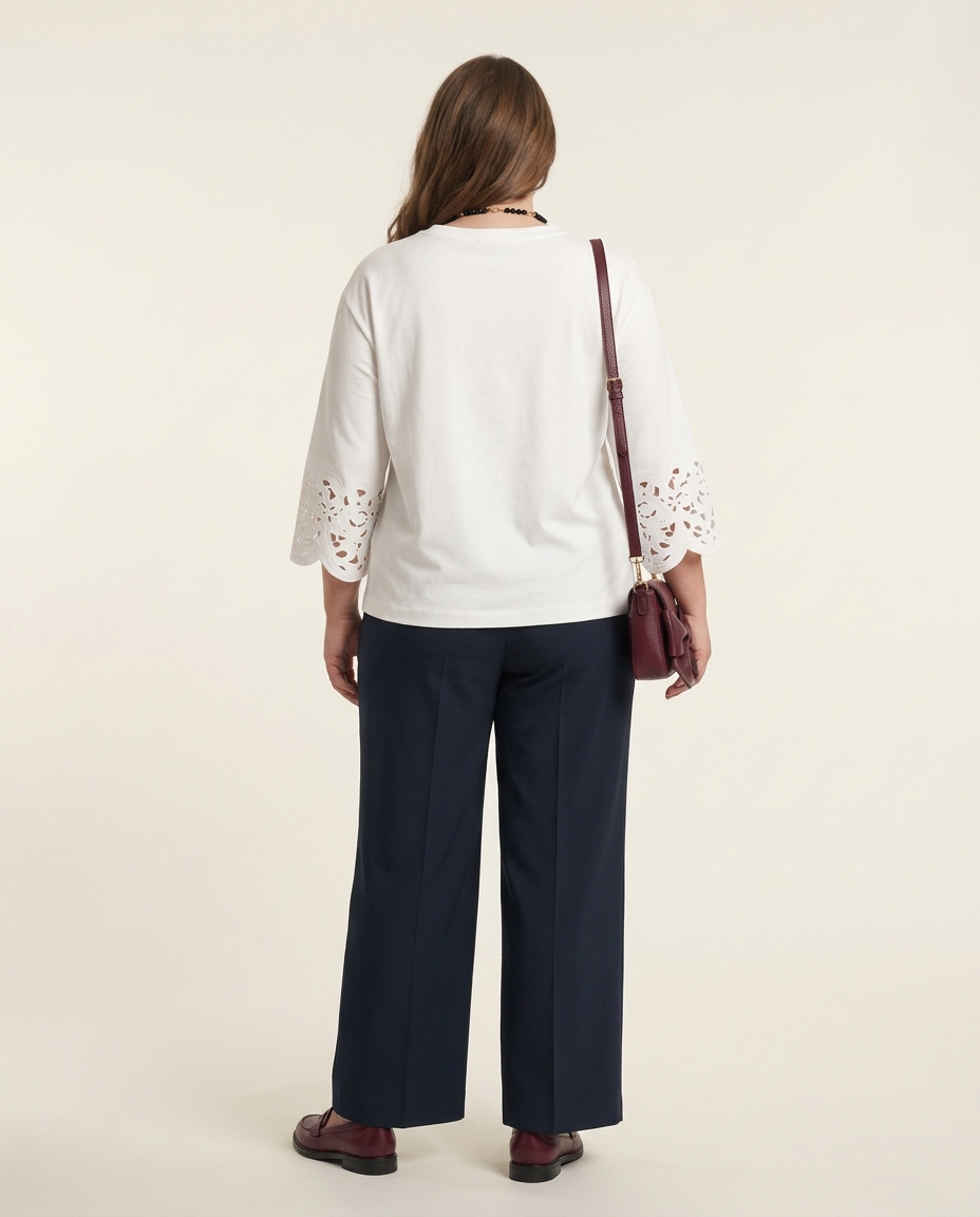 Wit T-shirt met Broderie