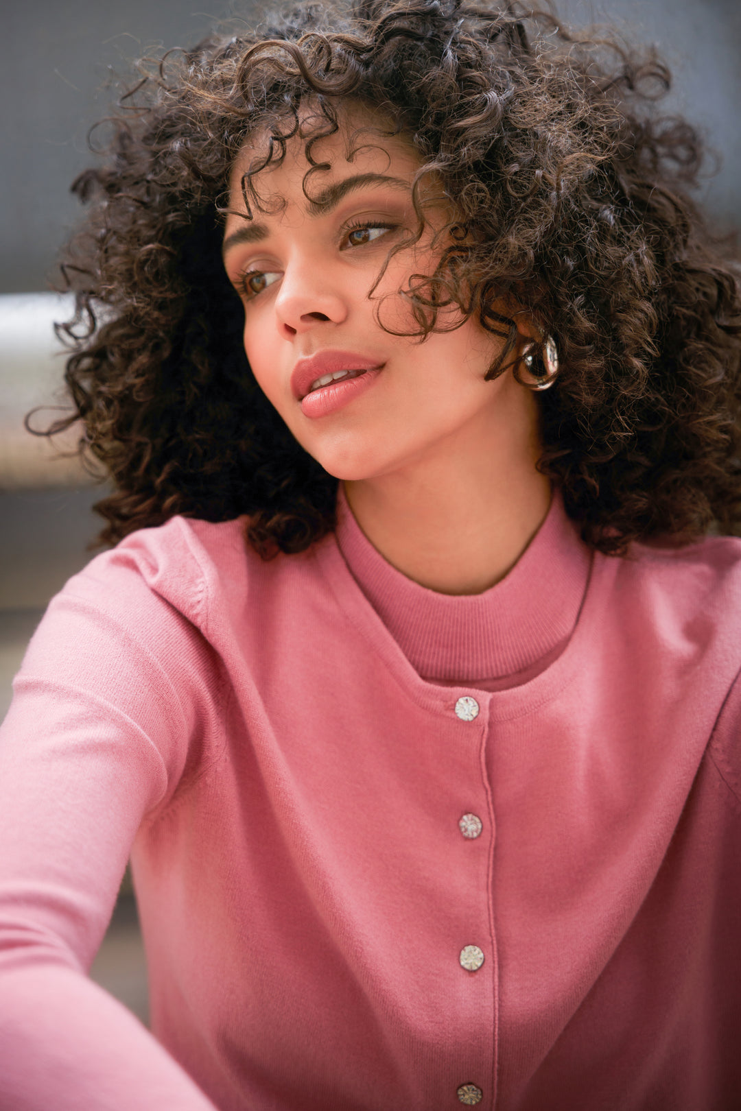 Pink Sleeveless Turtleneck 