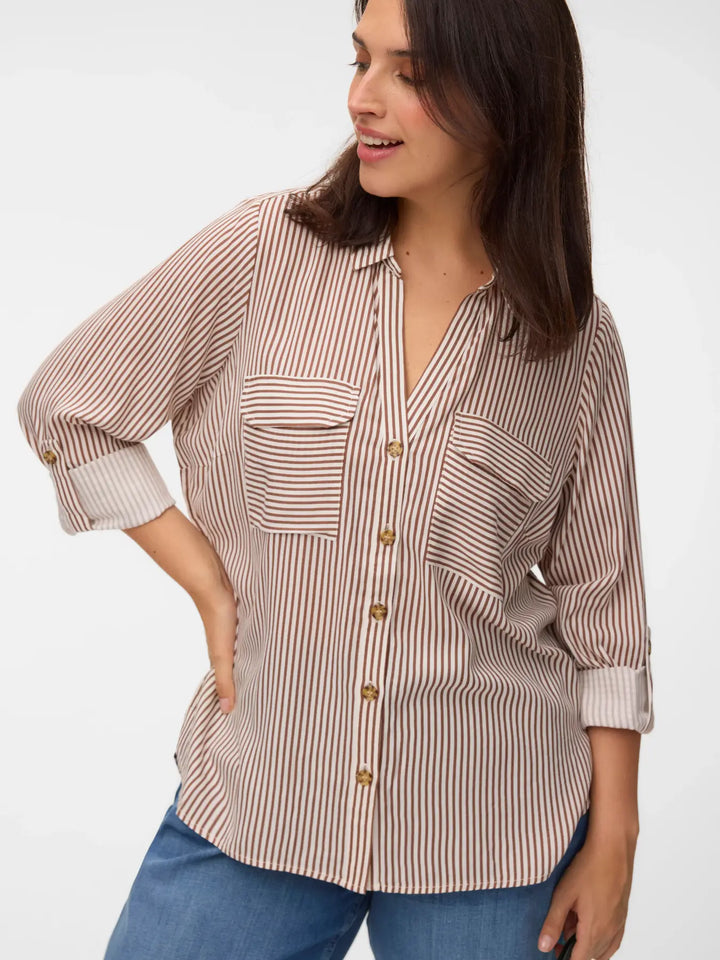 Luchtige Viscose Blouse Met Strepen