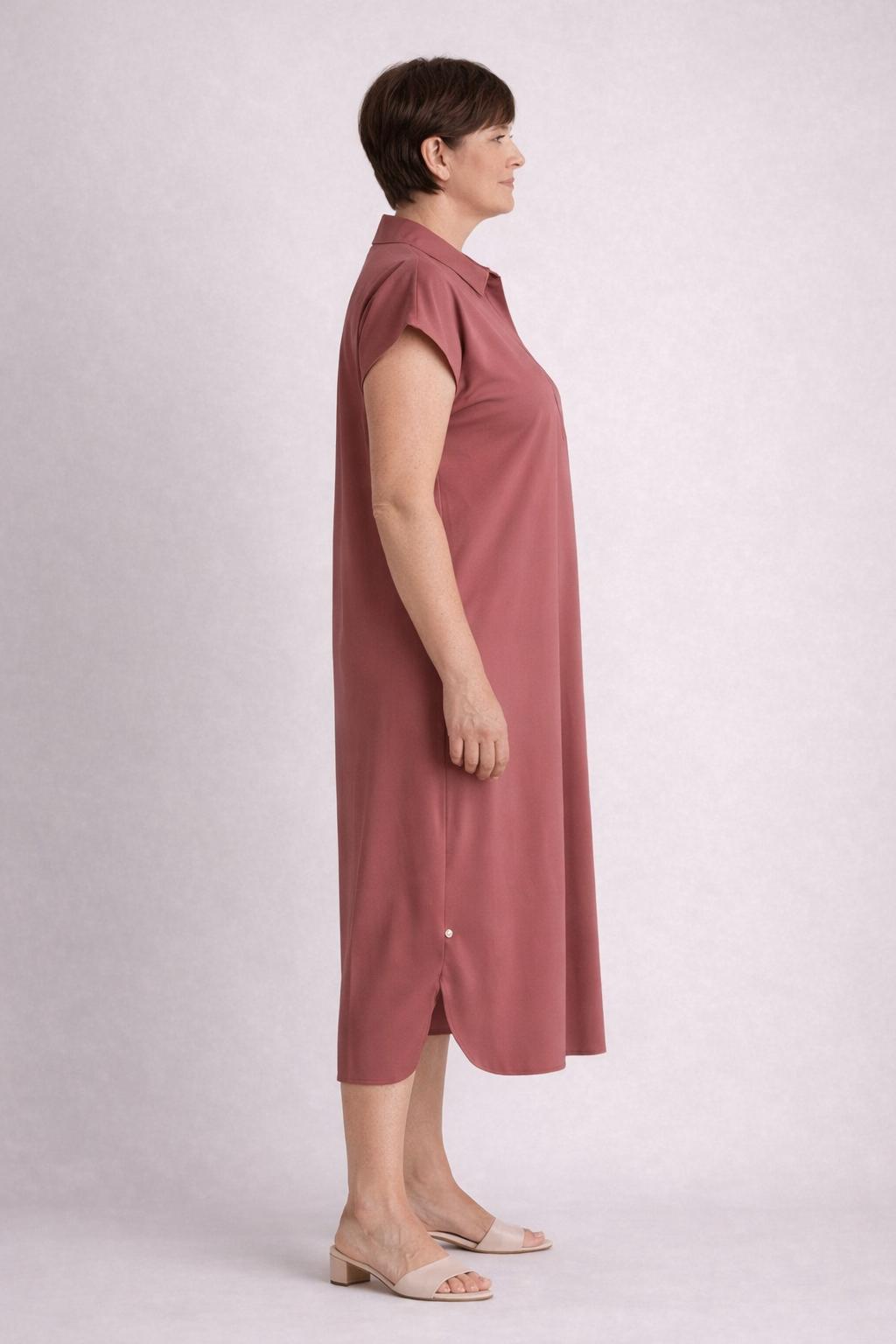 Zandroze Mouwloze Shirtjurk