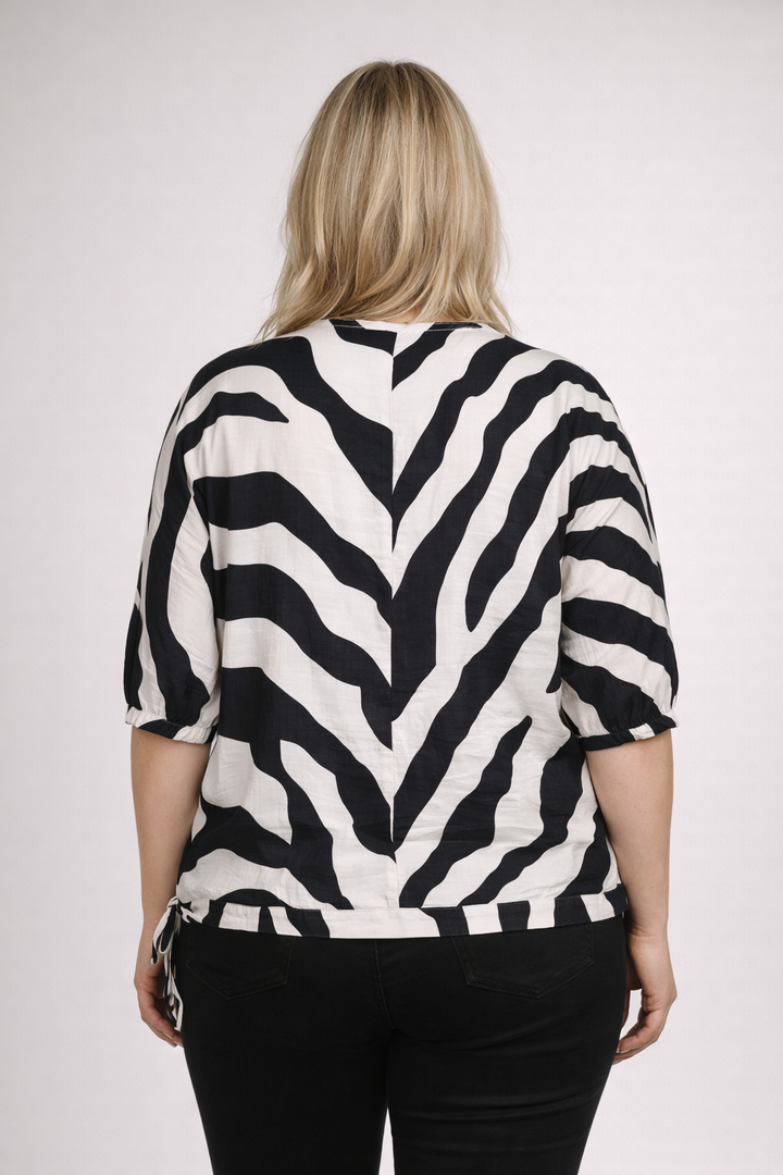 Zebra-Print-V-Hals-Shirt-