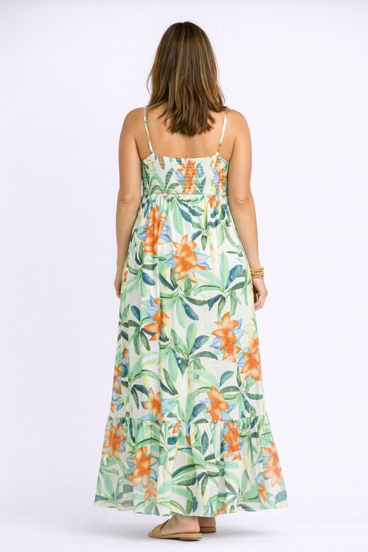 Zomerse Maxi-Jurk Met Tropische Print