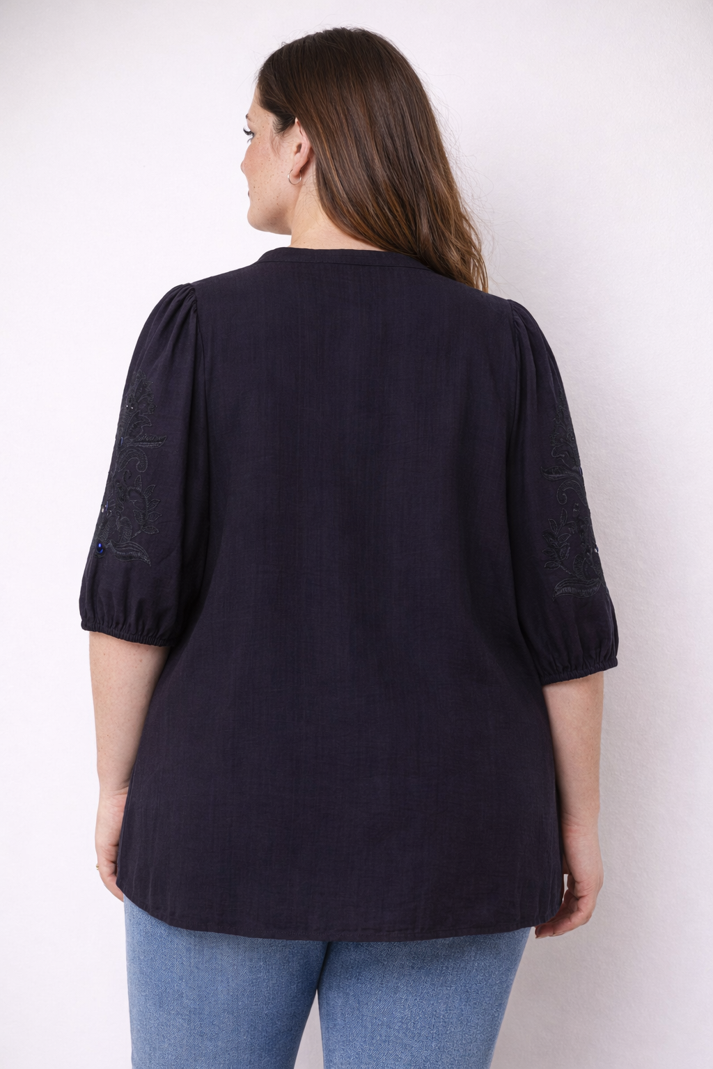 Zwarte Blouse Met Borduursel