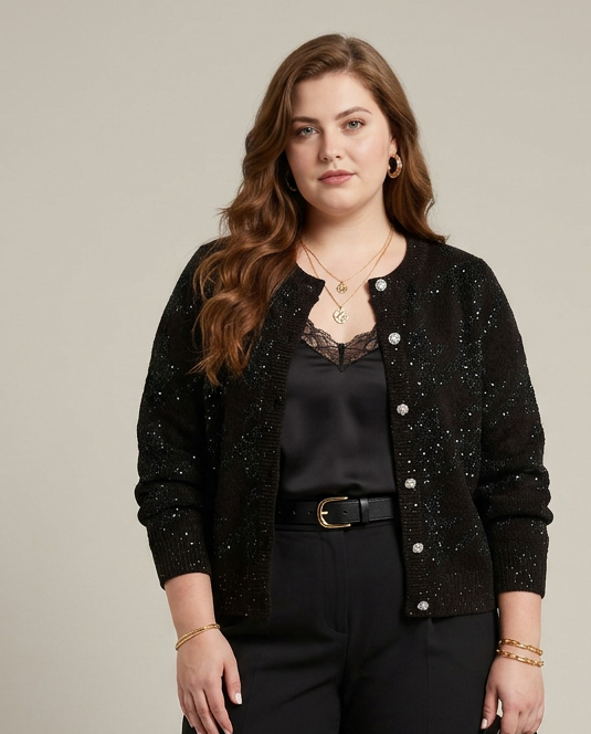 Zwarte Glitter Cardigan