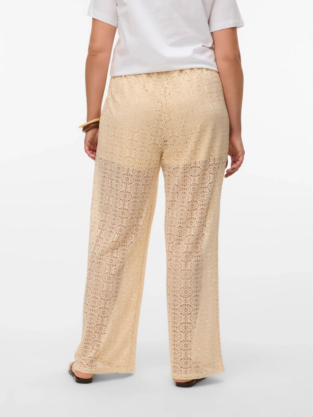 Beige Kanten Broek