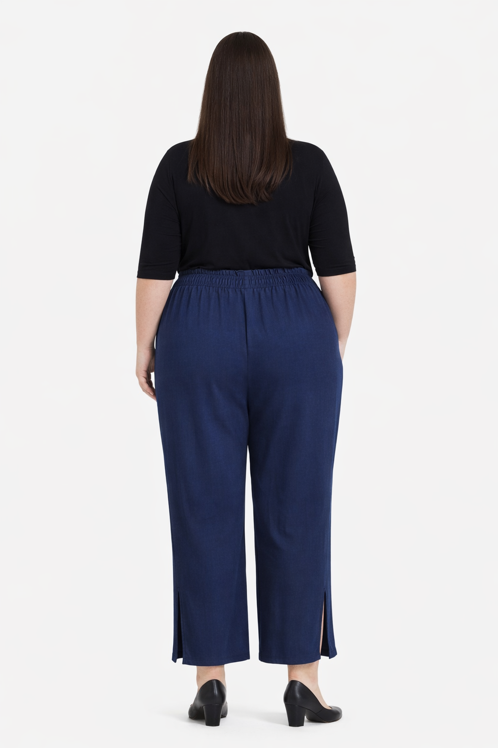 Wijde Broek in Navy Rayon