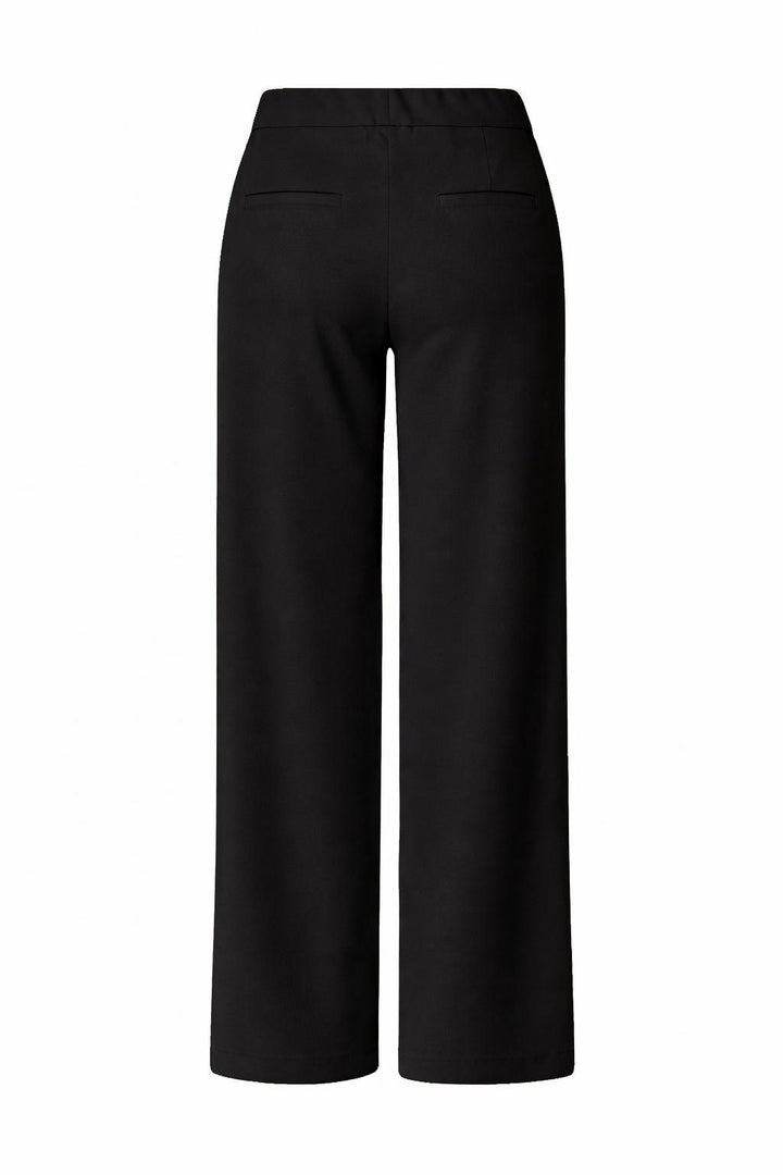 Zwarte Rechte Broek Met Elastische Tailleband