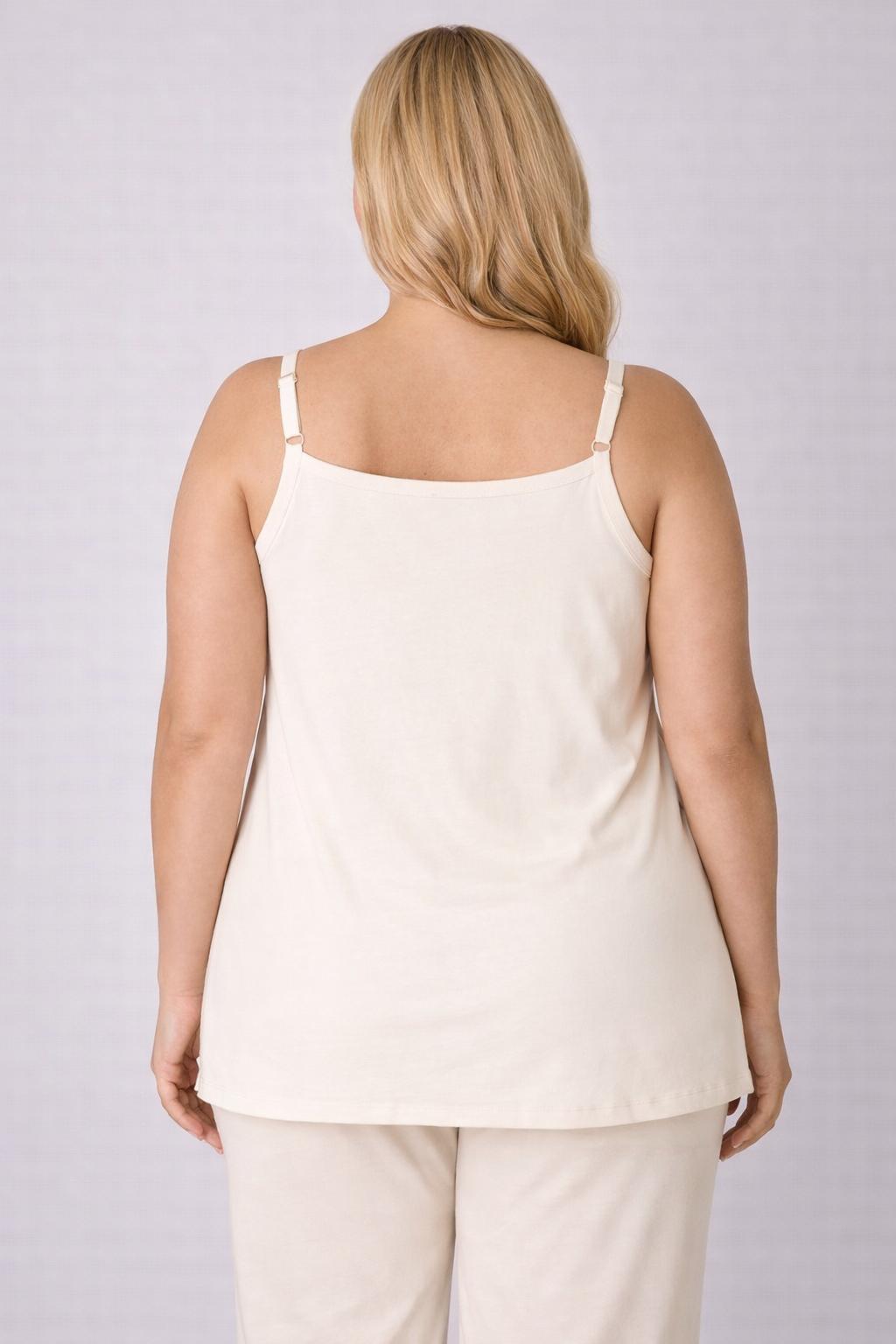 Beige Top Met Verstelbare Spaghetti Bandjes