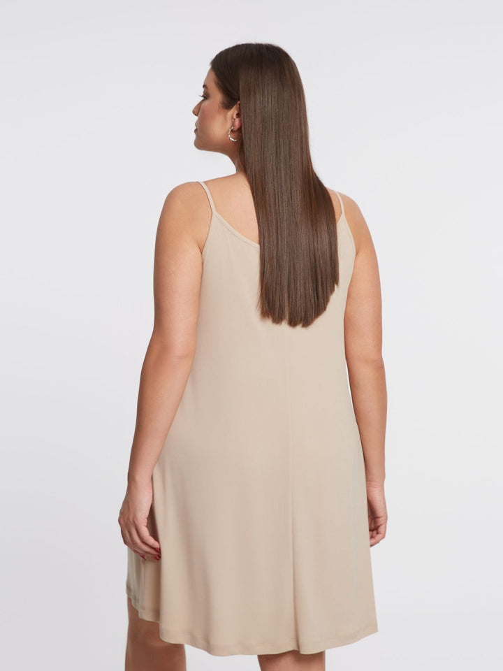 Zandkleurige Jersey Onderjurk