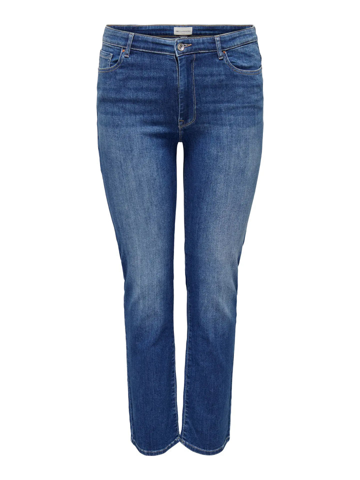 Trendy Slim Fit Jeans In Mediumblauw Denim