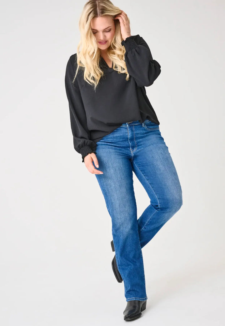 Trendy Slim Fit Jeans In Mediumblauw Denim