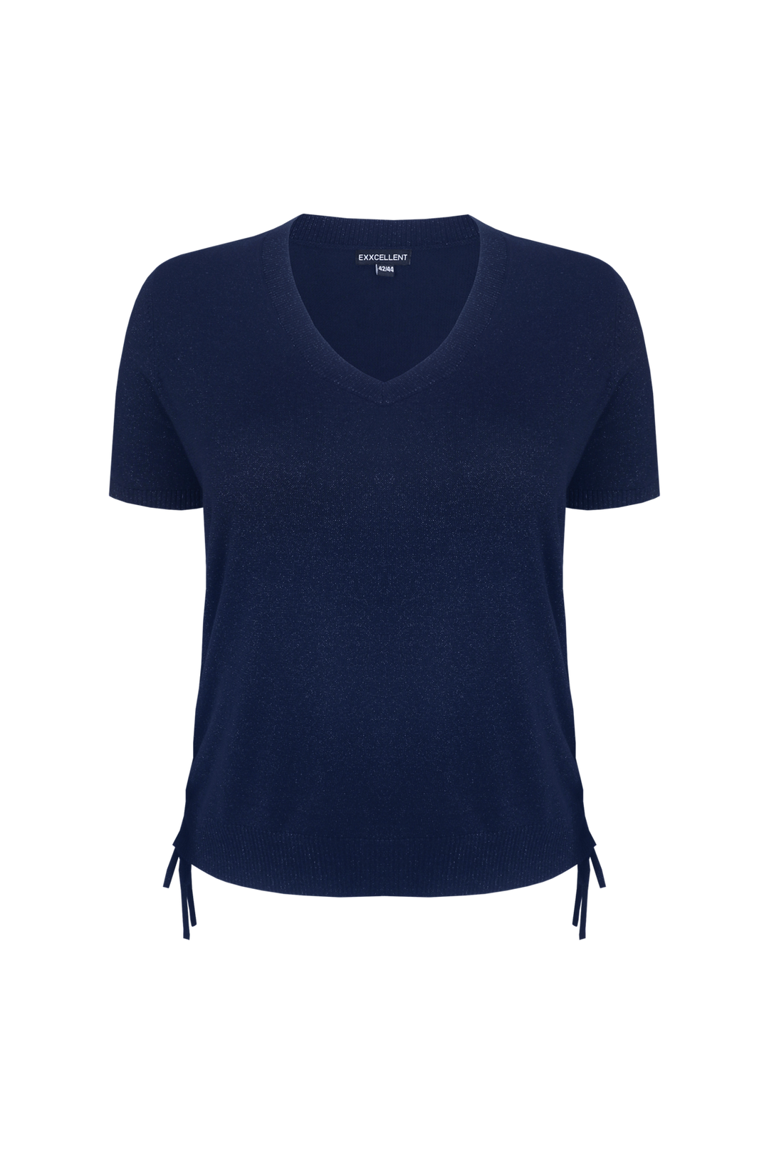 Donkerblauwe Gebreide Top met Glitter