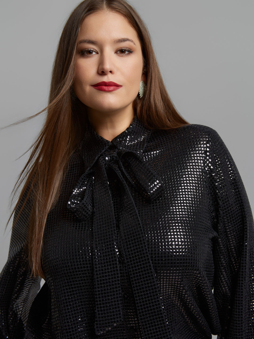 Zwarte Glitter Blouse