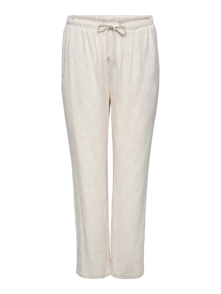 Ecru Broek Linnenlook