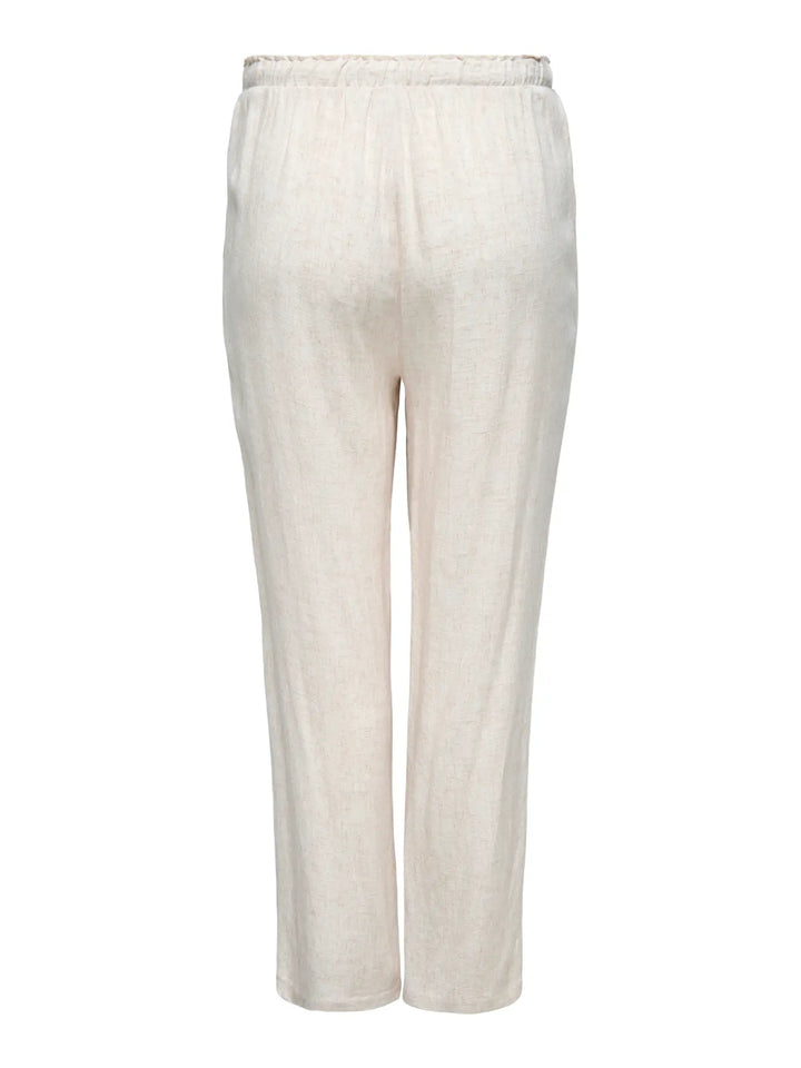 Ecru Broek Linnenlook