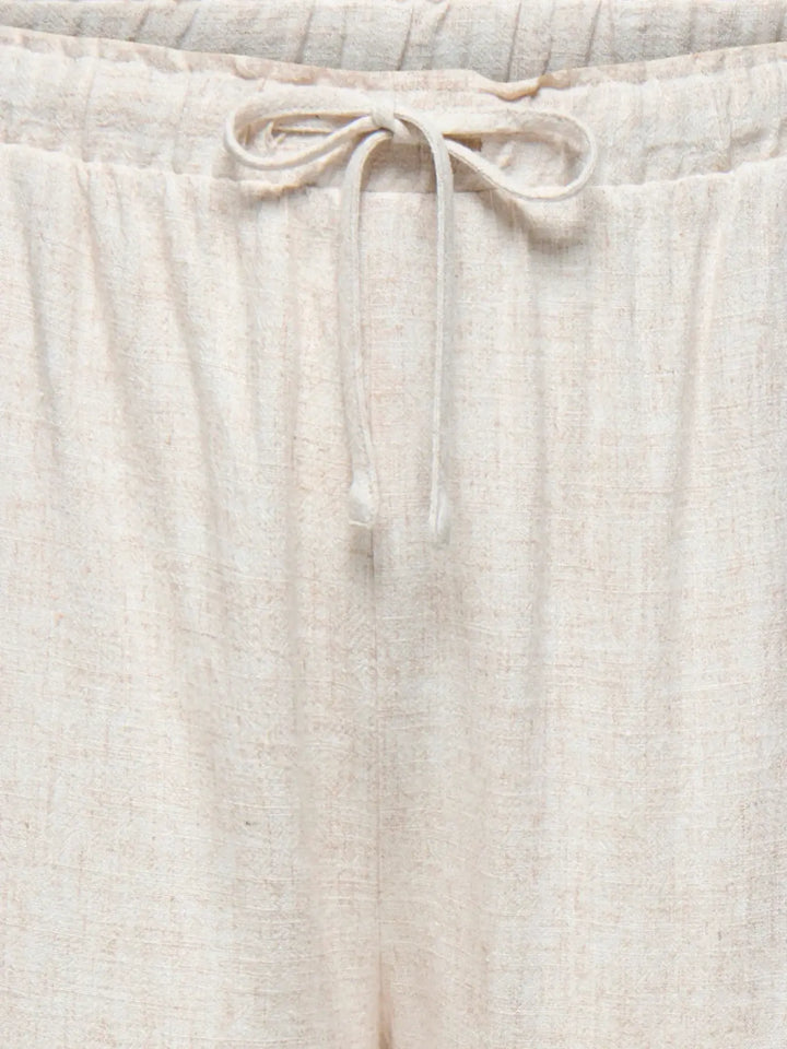 Ecru Broek Linnenlook