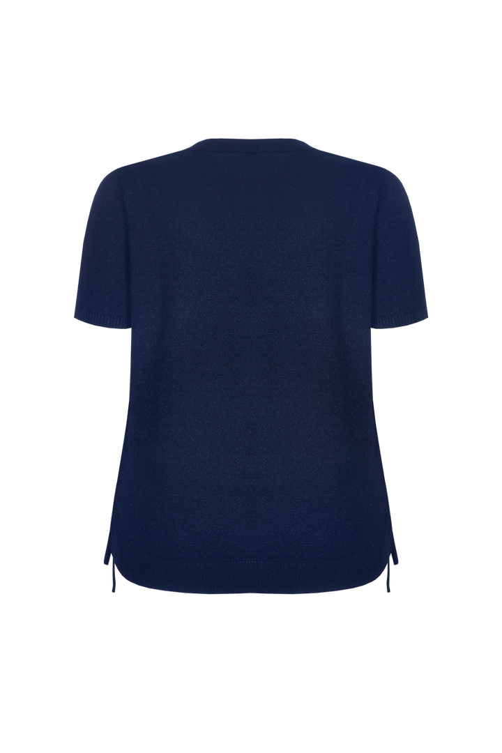 Donkerblauwe Gebreide Top met Glitter