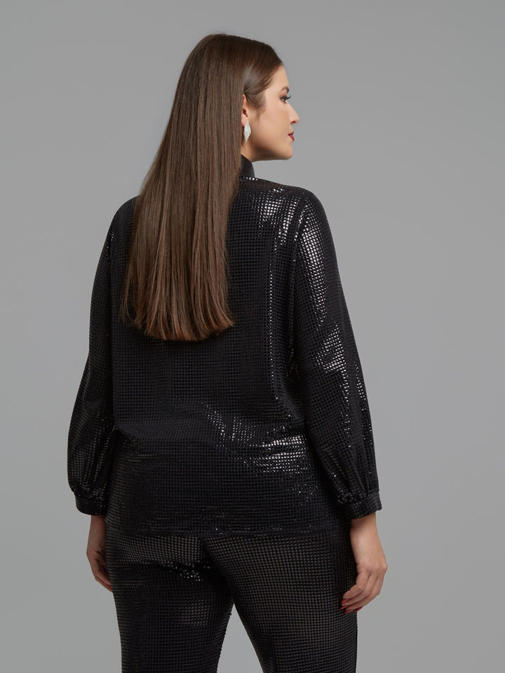 Zwarte Glitter Blouse