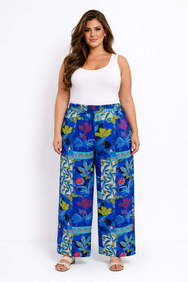 Wijde Broek Tropische Print