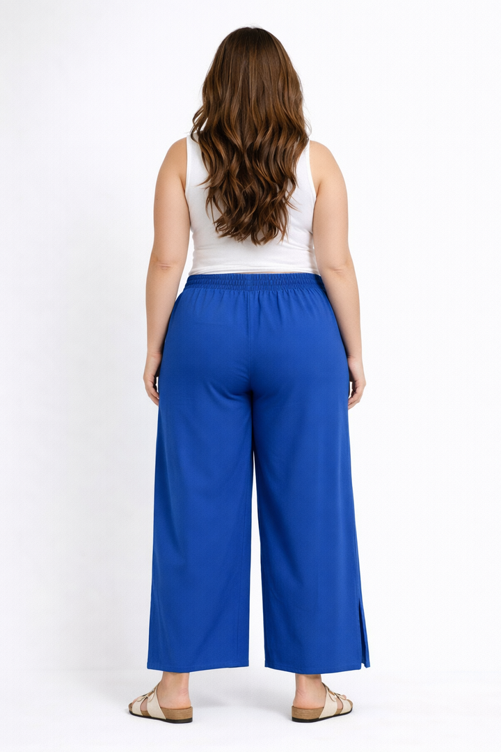 Wijde Broek in Ibiza Blue Rayon