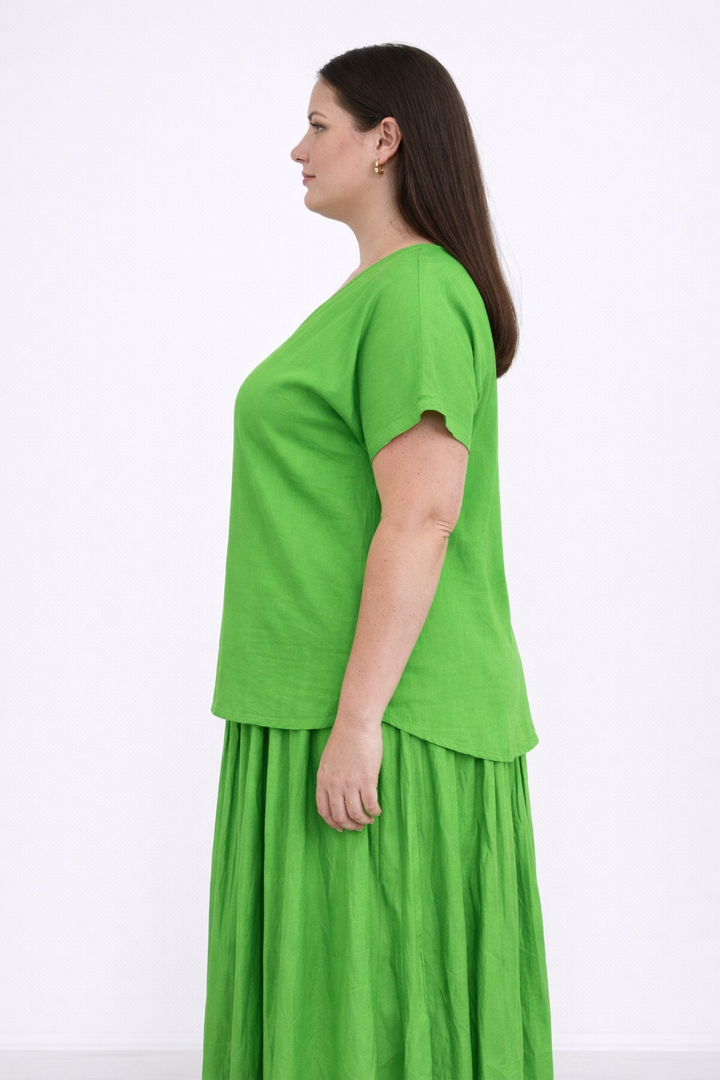 V-Hals Blouse Met Korte Mouw