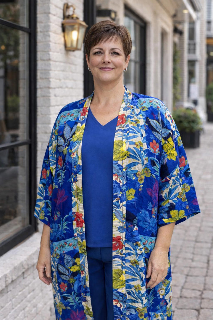 Lange Kimono Met Tropische Print