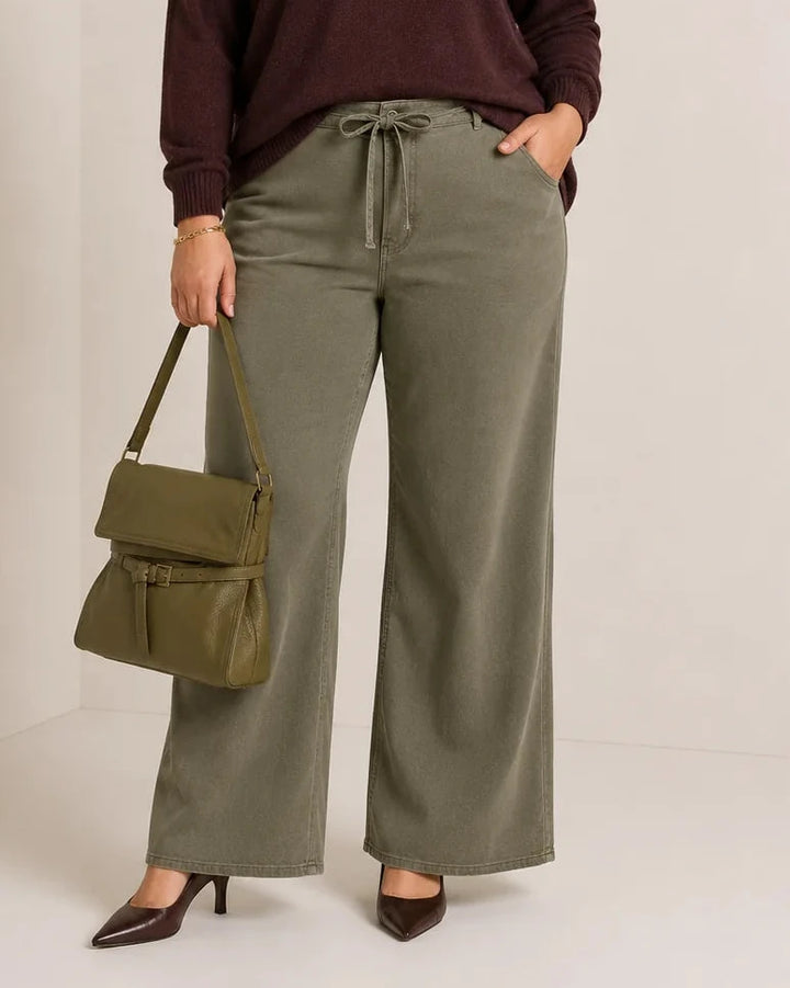 Groene Jeans Met Striklint
