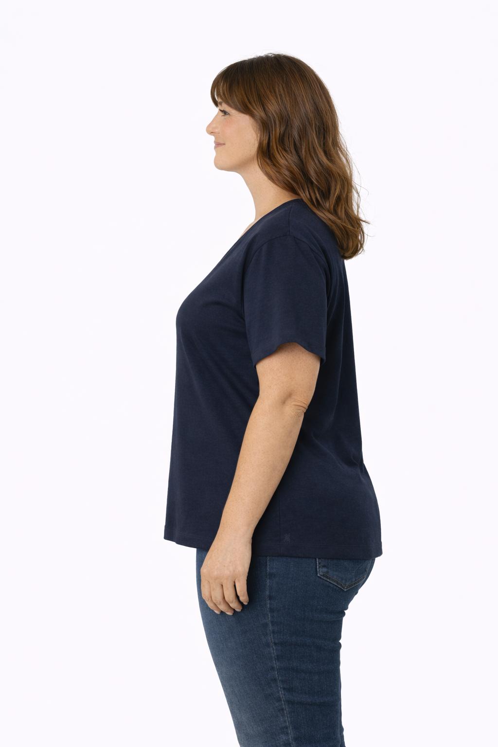T-Shirt V-Hals Navy