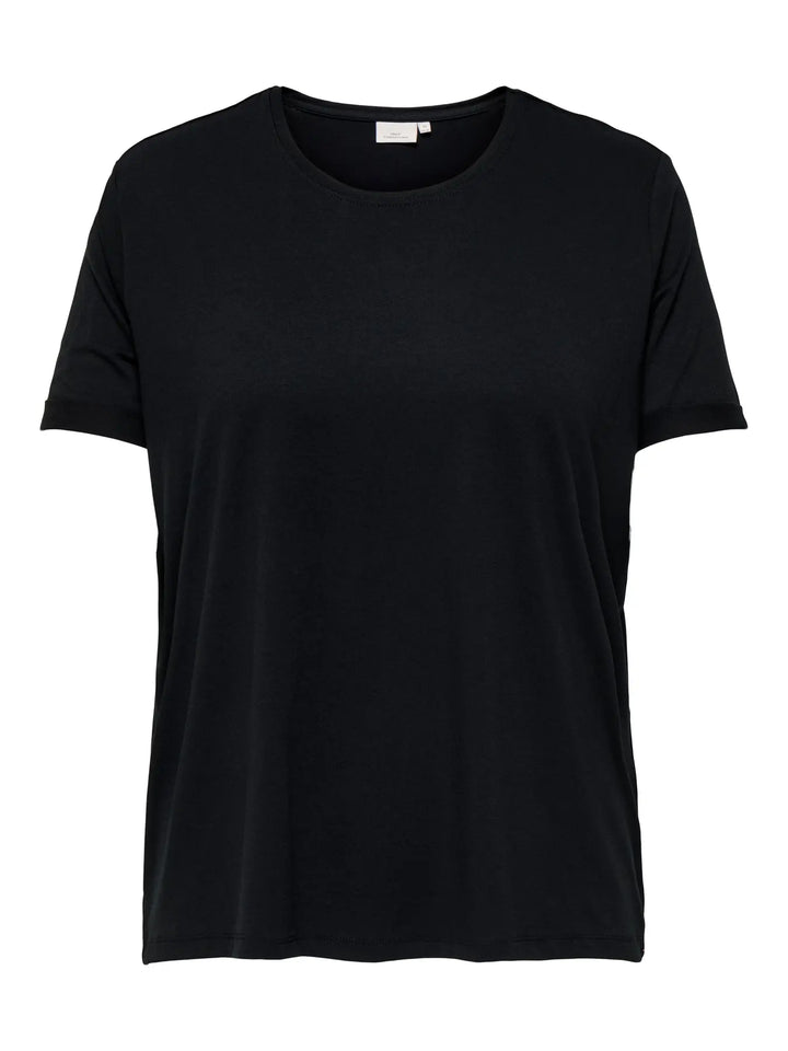 Zwart basic t-shirt met ronde hals