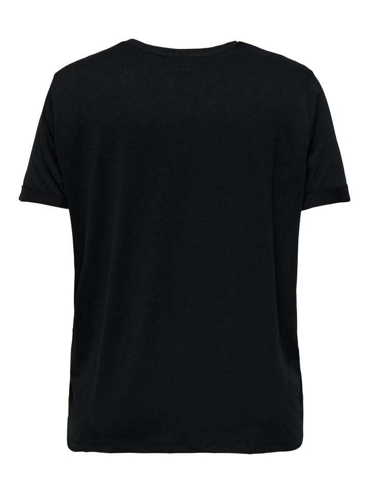 Zwart basic t-shirt met ronde hals