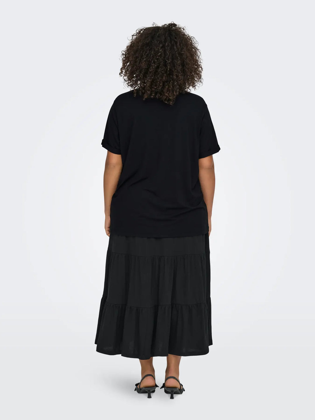 Zwart basic t-shirt met ronde hals