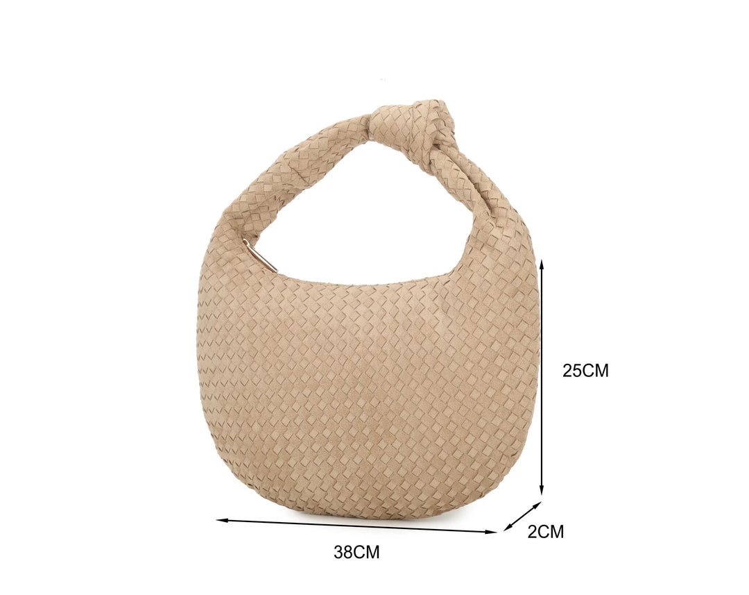 Gevlochten Suède Hobo Tas
