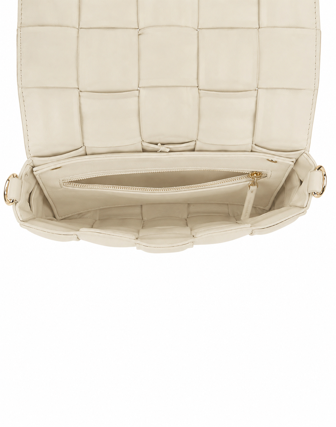Beige Gevlochten schoudertas