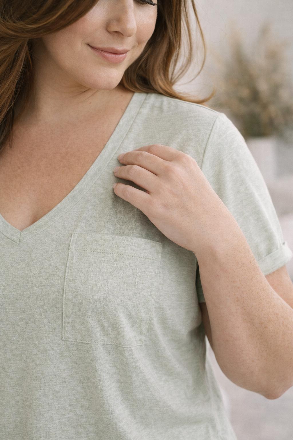 Linnen T-Shirt Met Borstzak