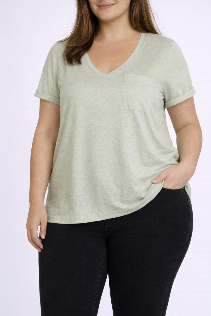 Linnen T-Shirt Met Borstzak