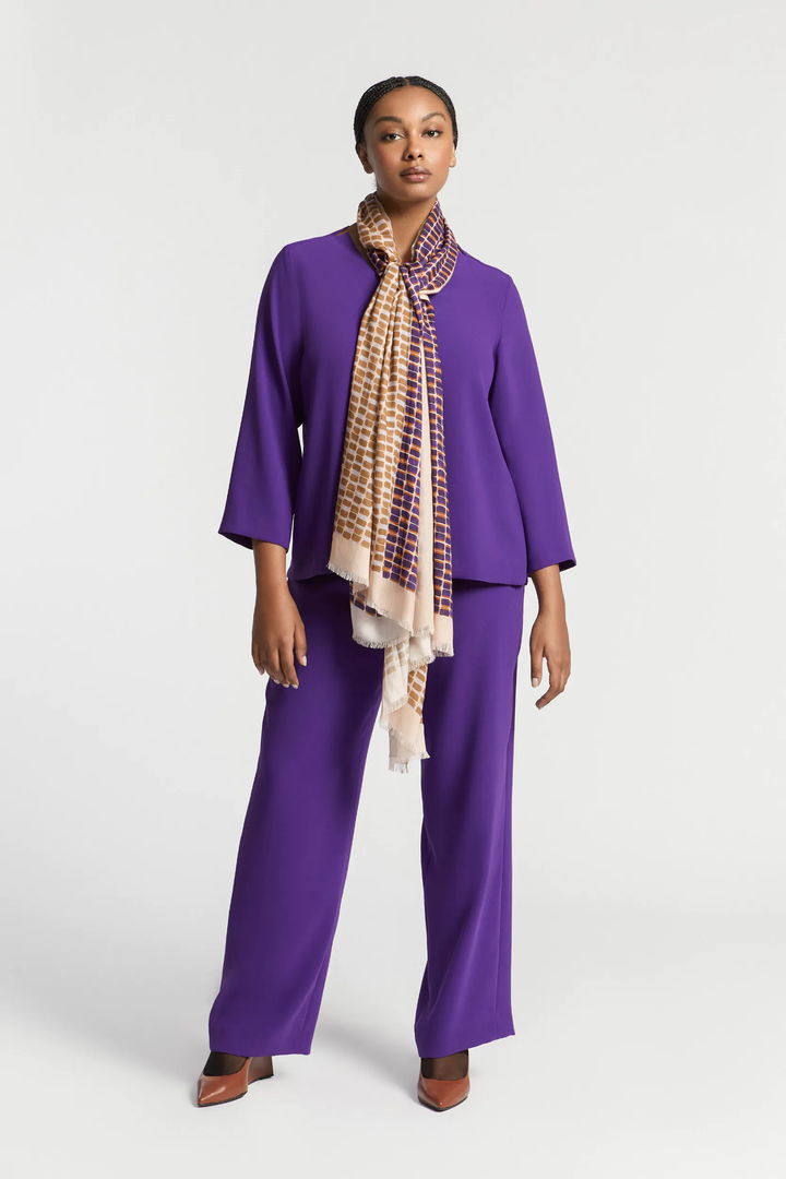 broek van soepele crêpe in vibrant violet