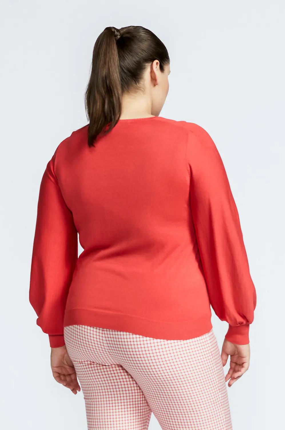 rode trui in zijdemix - xandres - - grote maten - dameskleding - kledingwinkel - herent - leuven