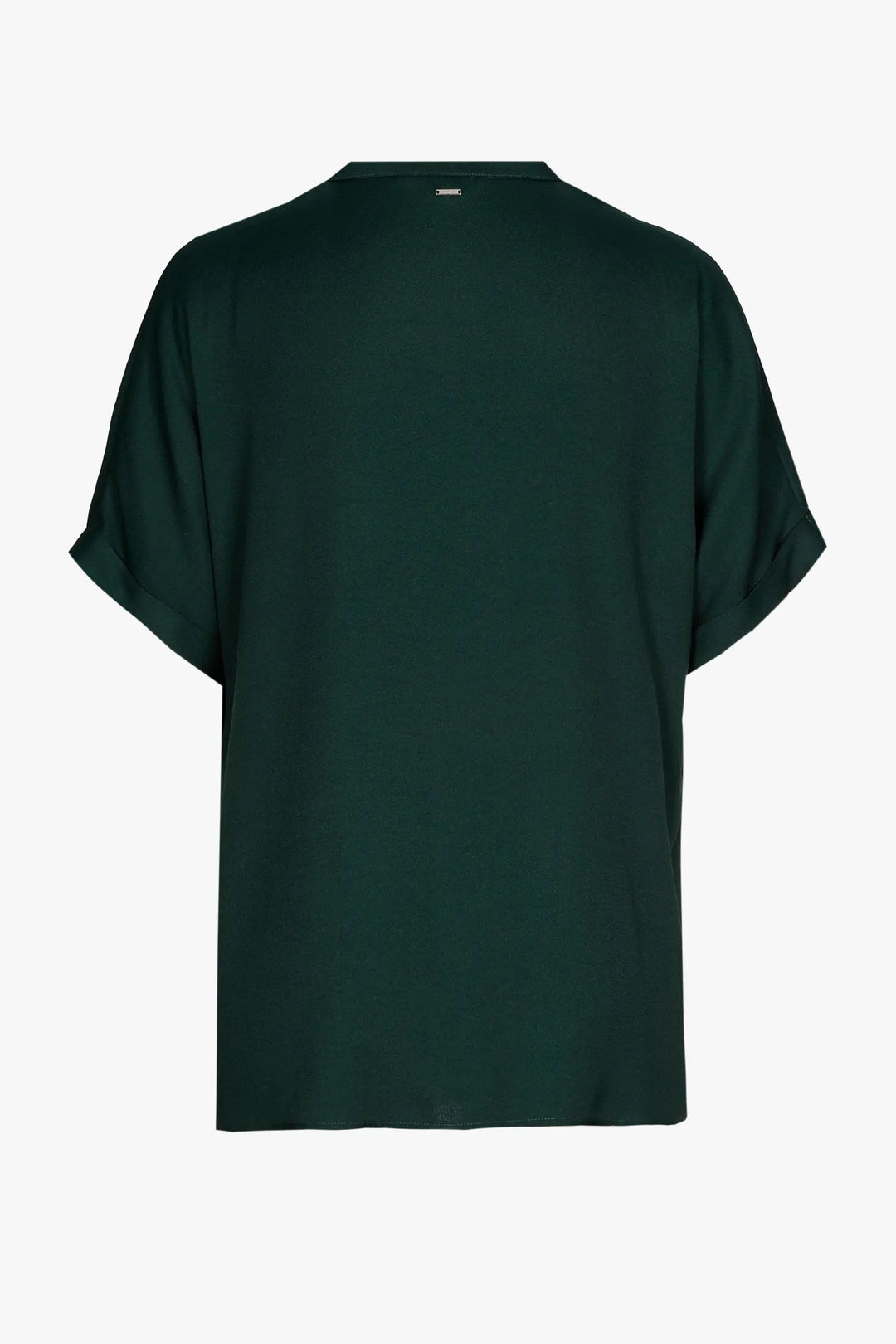 bottle green shirt met aangesneden mouwen