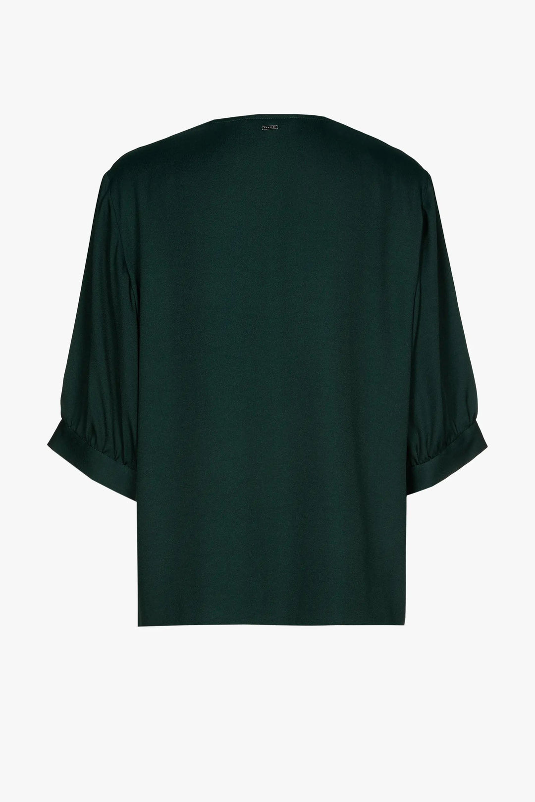 bottle green blouse met halflange mouwen