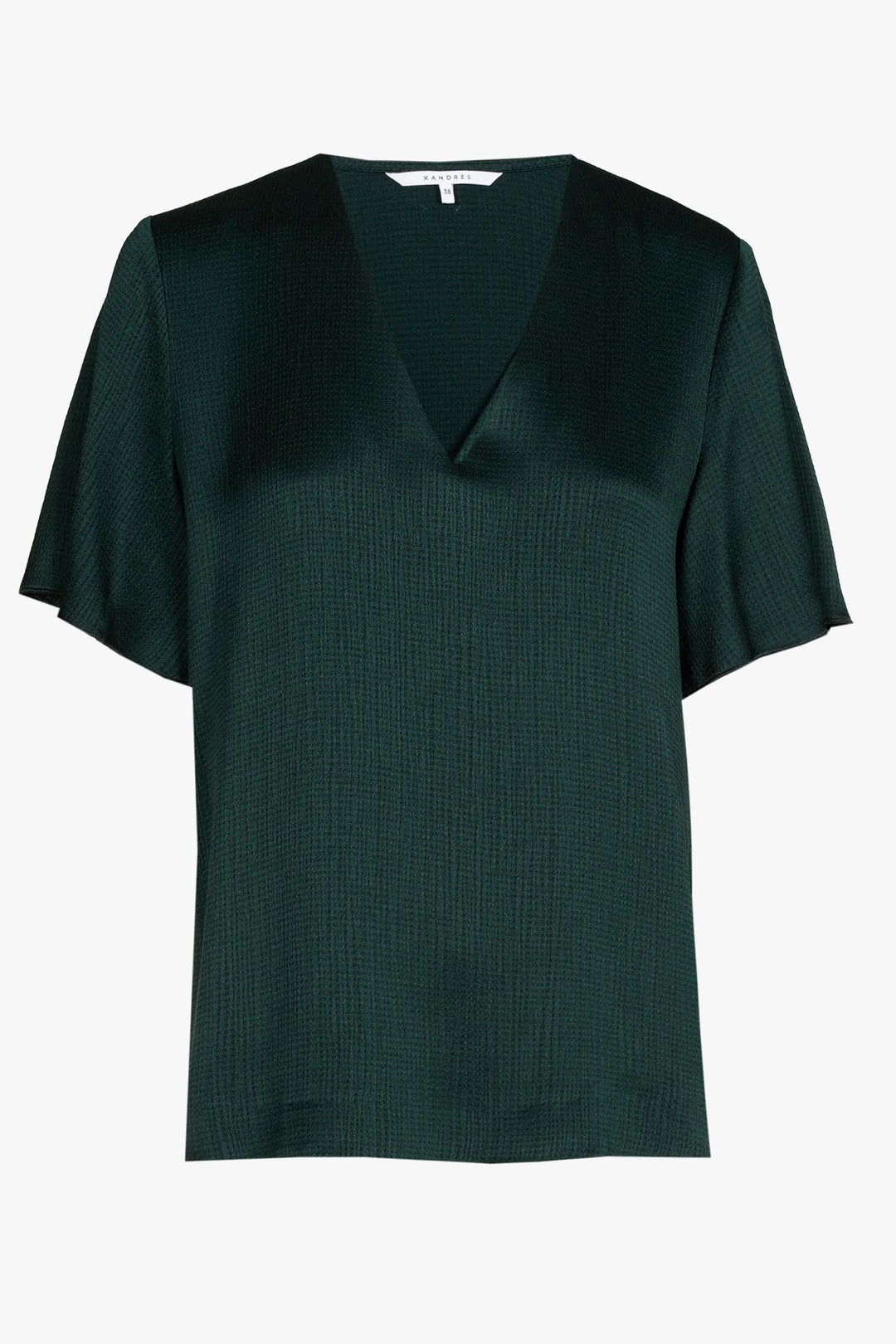 bottle green satijnen blouse