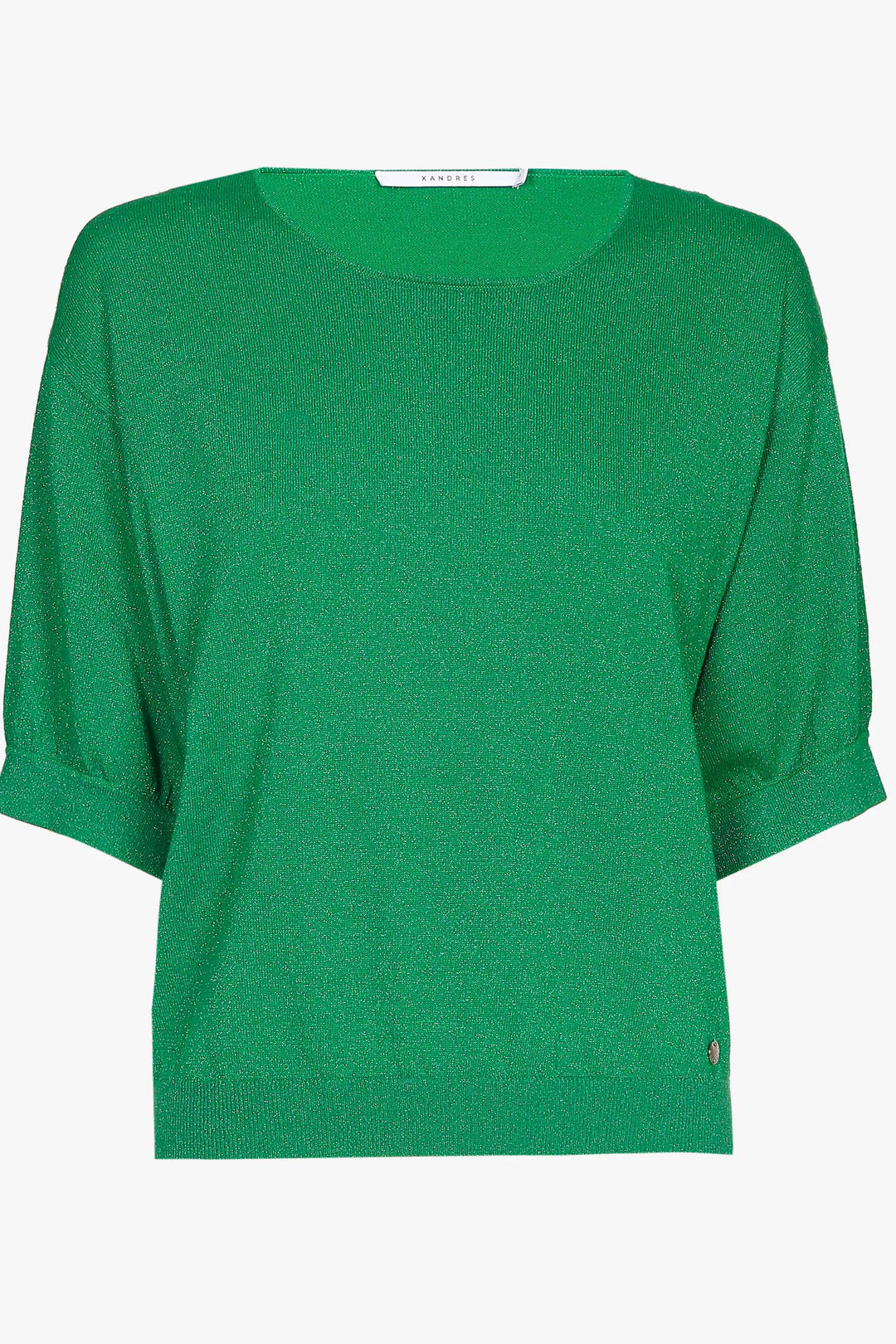 Irish green pulletje met lurex glansdraad - xandres - gulsum-groen - grote maten - dameskleding - kledingwinkel - herent - leuven