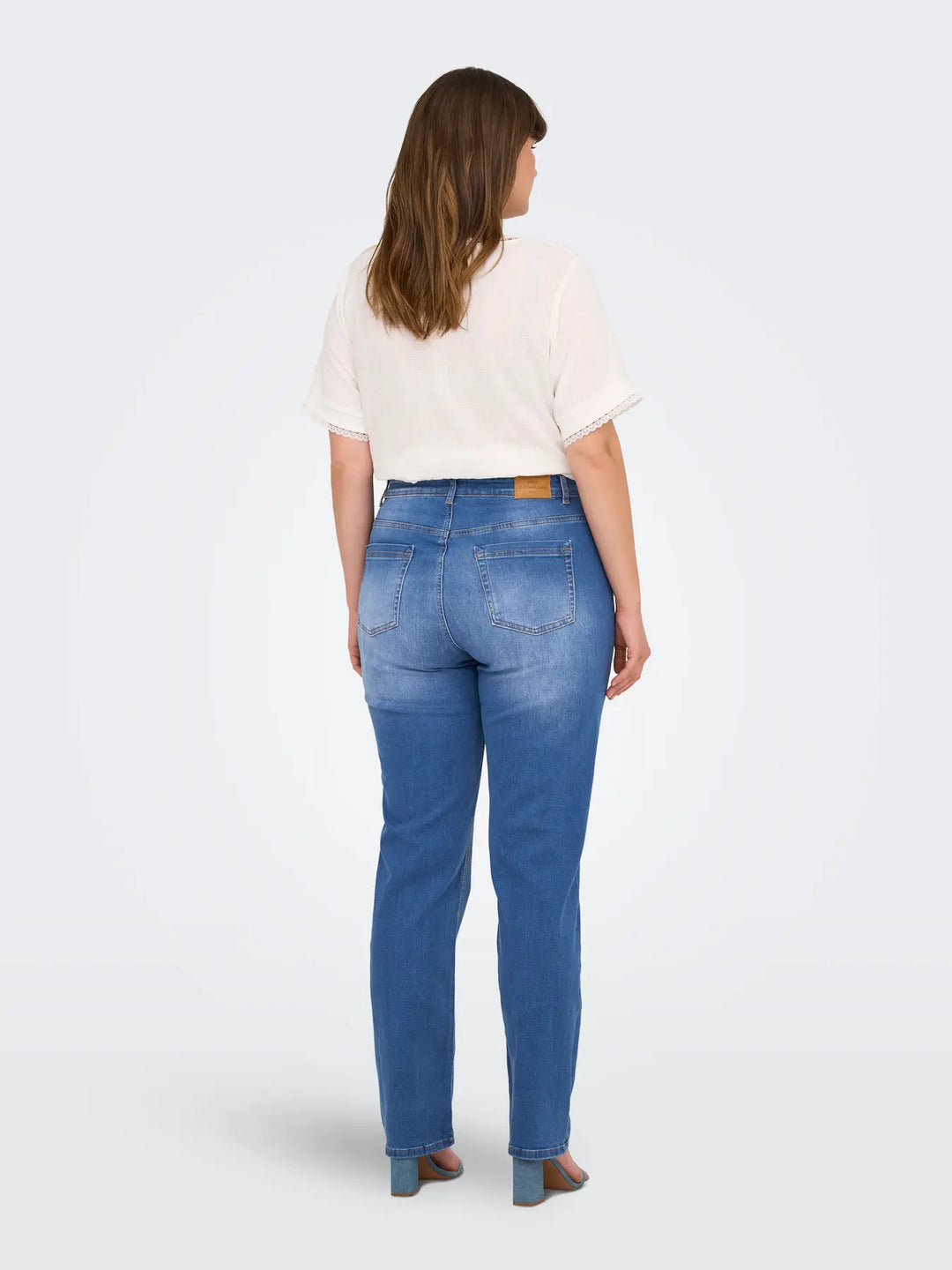 Trendy Straight Jeans In Mediumblauw Denim