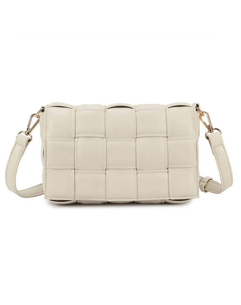 Beige Gevlochten schoudertas
